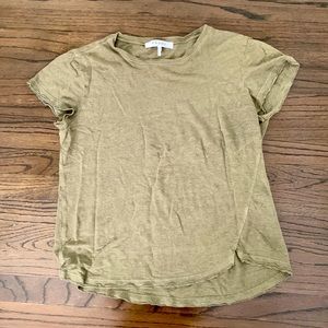 Frame * linen t shirt army green * size XS